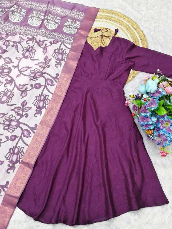 YNF Wholesale Vichitra Silk Anarkali Suits KESH201 Plain | Surat Manufacturer