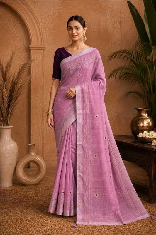YNF Wholesale Linen Embroidered Sarees KESH208 GURLEEM | Surat Manufacturer