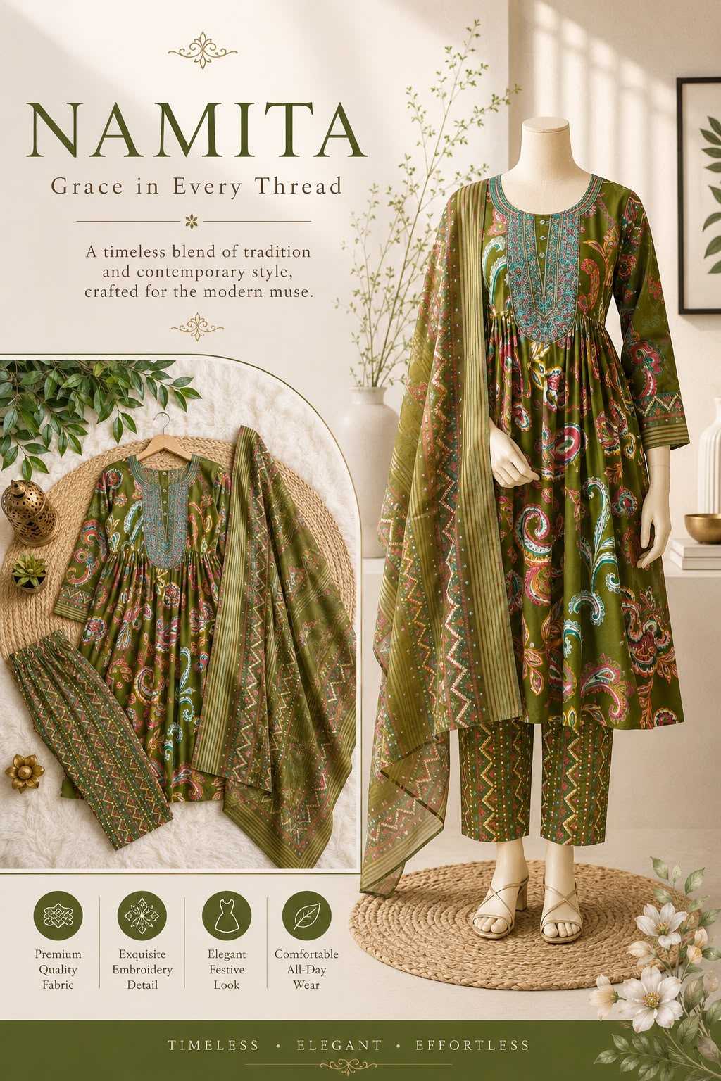 YNF Wholesale Muslin Embroidery Suits KESH210 Adds | Surat Manufacturer
