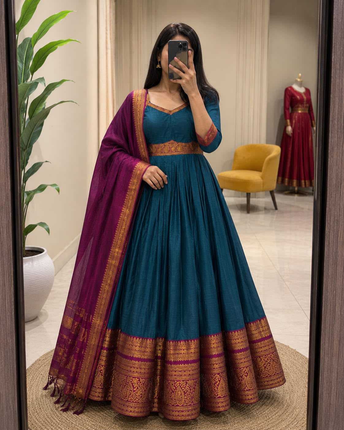 YNF Wholesale Cotton Party Gowns KESH210 Bloo | Surat Manufacturer