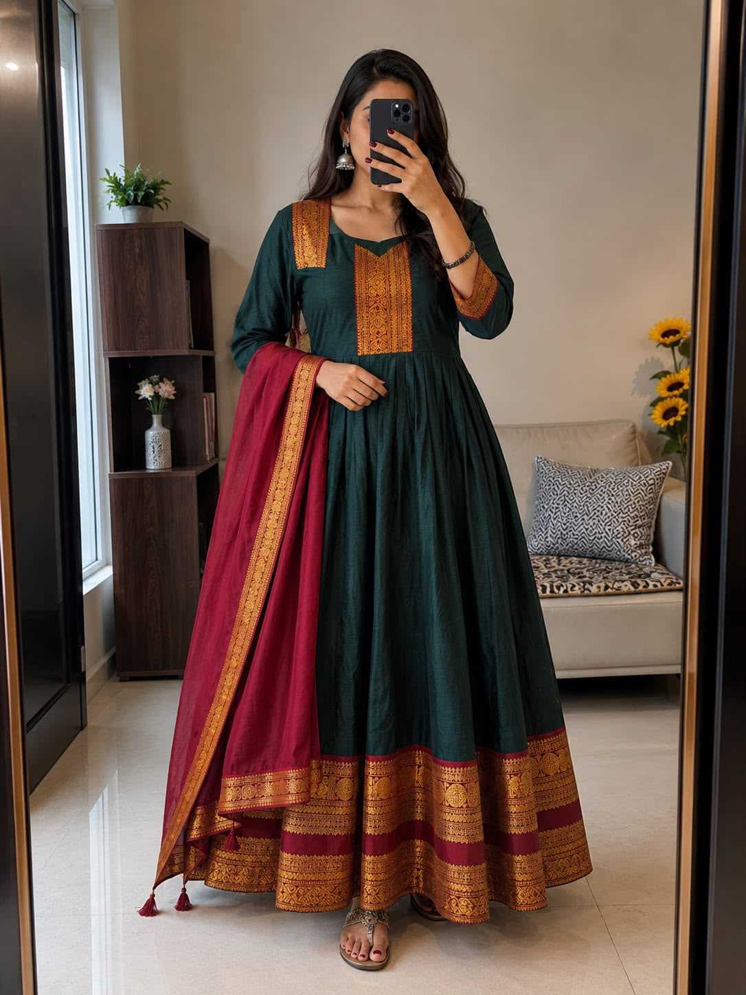 YNF Wholesale Cotton Party Gowns KESH210 Bloo | Surat Manufacturer