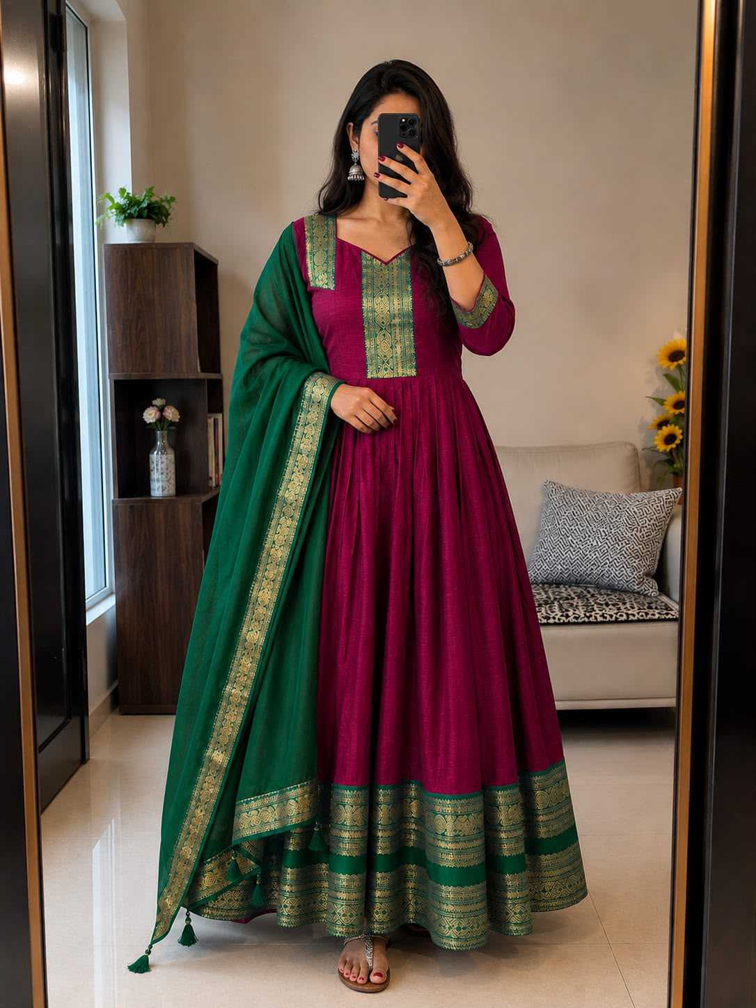 YNF Wholesale Cotton Party Gowns KESH210 Bloo | Surat Manufacturer