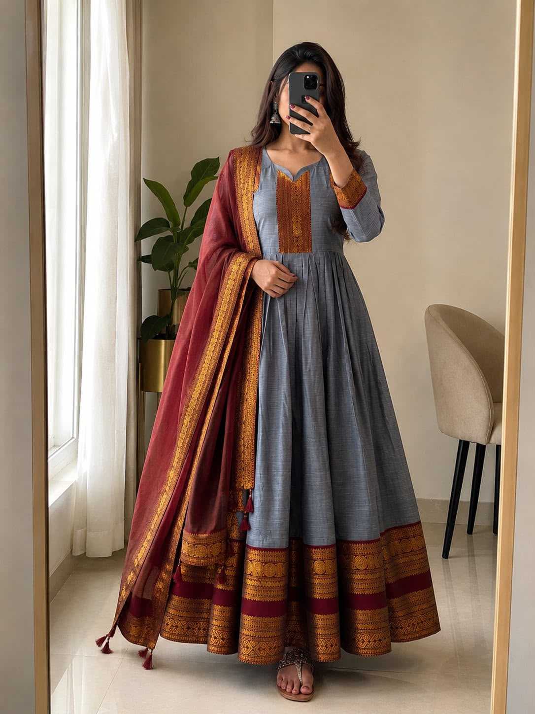 YNF Wholesale Cotton Party Gowns KESH210 Bloo | Surat Manufacturer