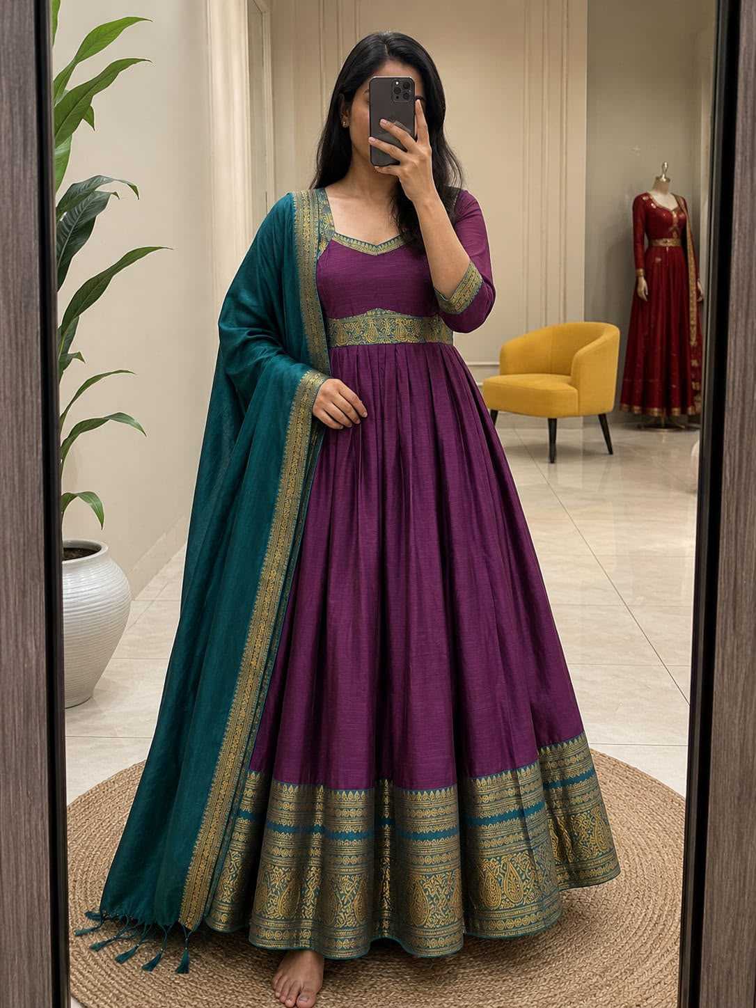 YNF Wholesale Cotton Party Gowns KESH210 Bloo | Surat Manufacturer