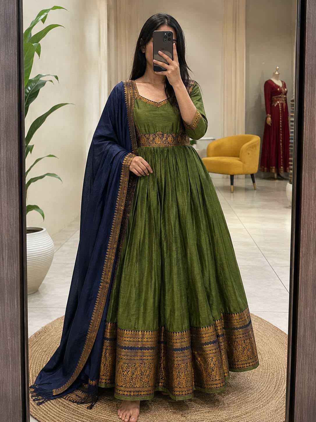 YNF Wholesale Cotton Party Gowns KESH210 Bloo | Surat Manufacturer