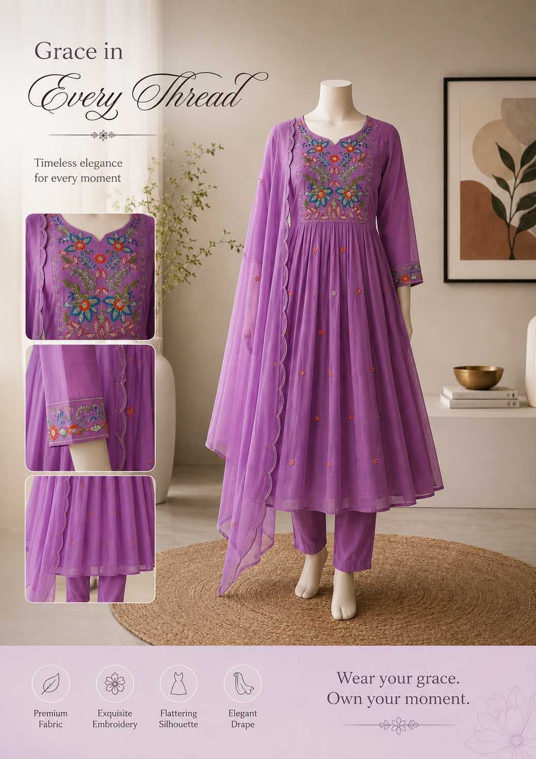 YNF Wholesale Chanderi Cotton Festive Kurtis KESH210 DRISHTI | Surat Manufacturer