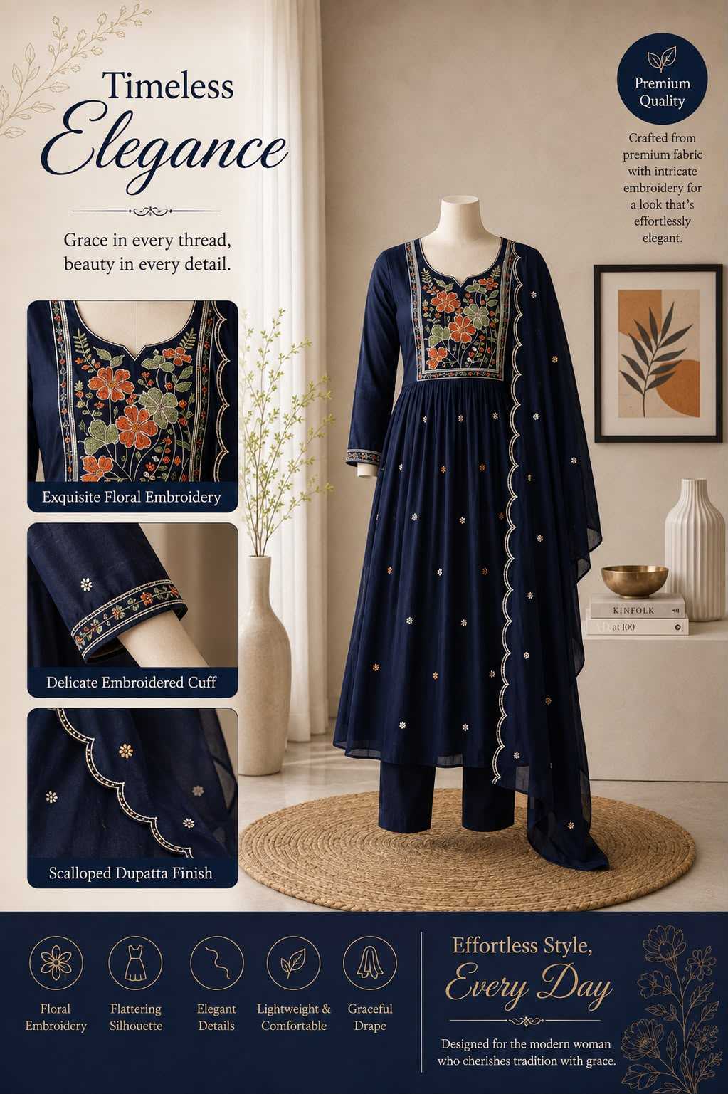 YNF Wholesale Chanderi Cotton Festive Kurtis KESH210 DRISHTI | Surat Manufacturer