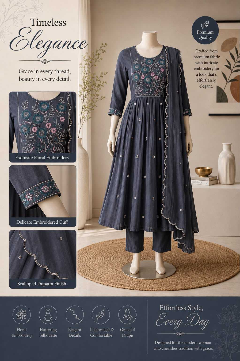 YNF Wholesale Chanderi Cotton Festive Kurtis KESH210 DRISHTI | Surat Manufacturer