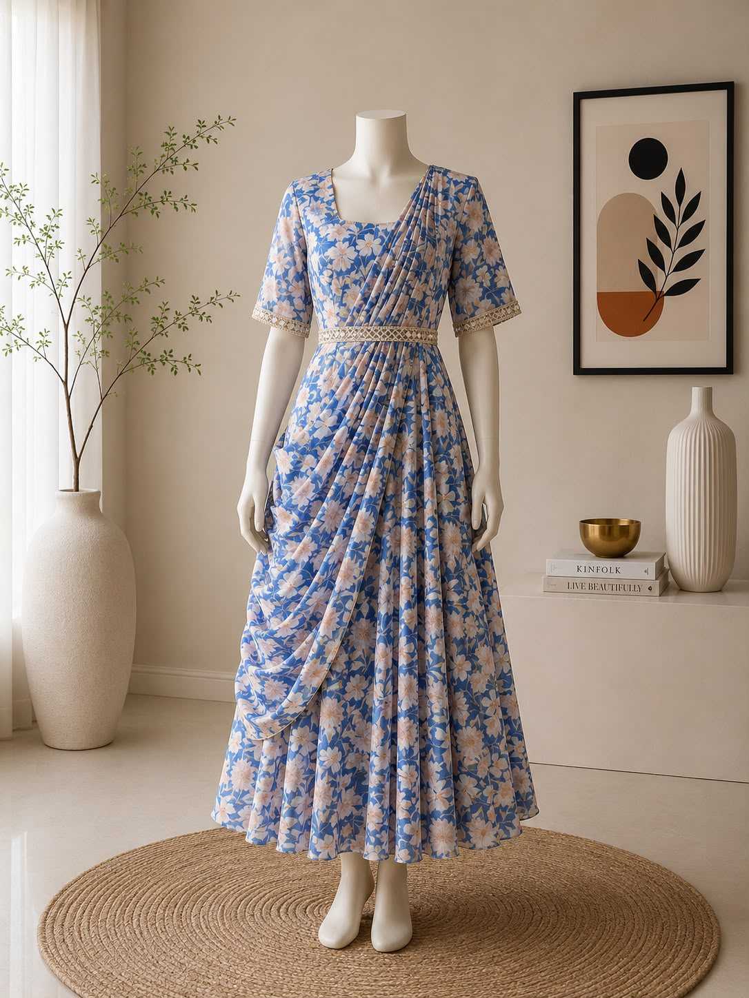 YNF Wholesale Chiffon Anarkali Gown KESH210 Flowy | Surat Manufacturer