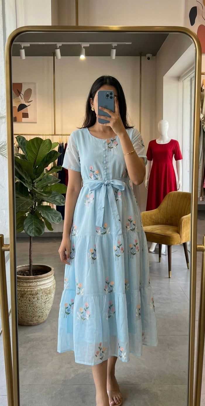YNF Wholesale Chanderi Cotton Maxi Dresses KESH210 FOUR VIBRANT | Surat Manufacturer