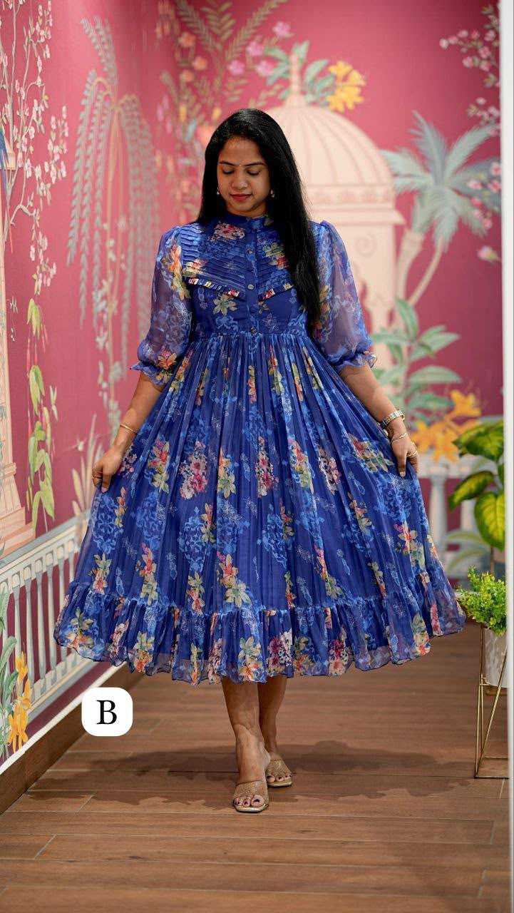 YNF Wholesale Chinon Silk Party Wear Gowns KESH210 Neck | Surat Manufacturer