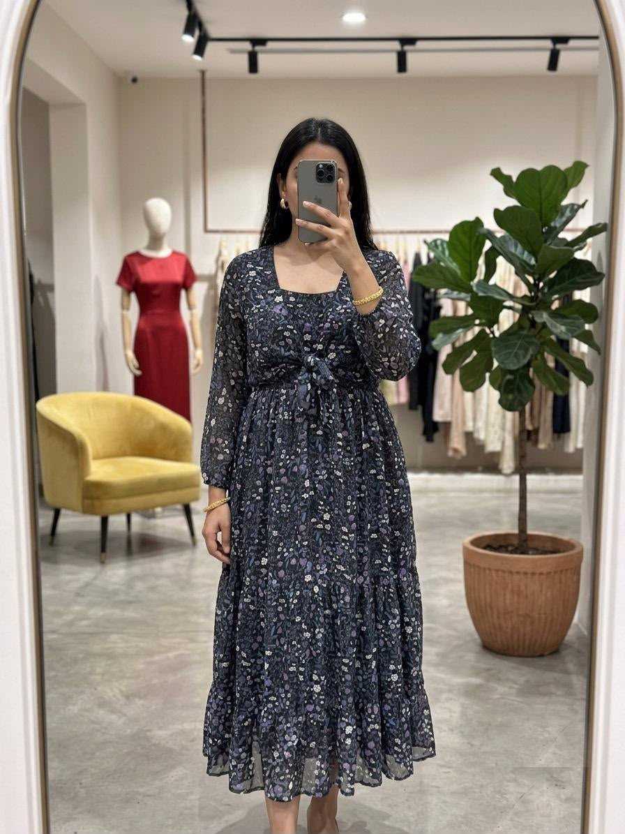 YNF Wholesale Faux Georgette Maxi Dresses KESH210 SHRUG | Surat Manufacturer