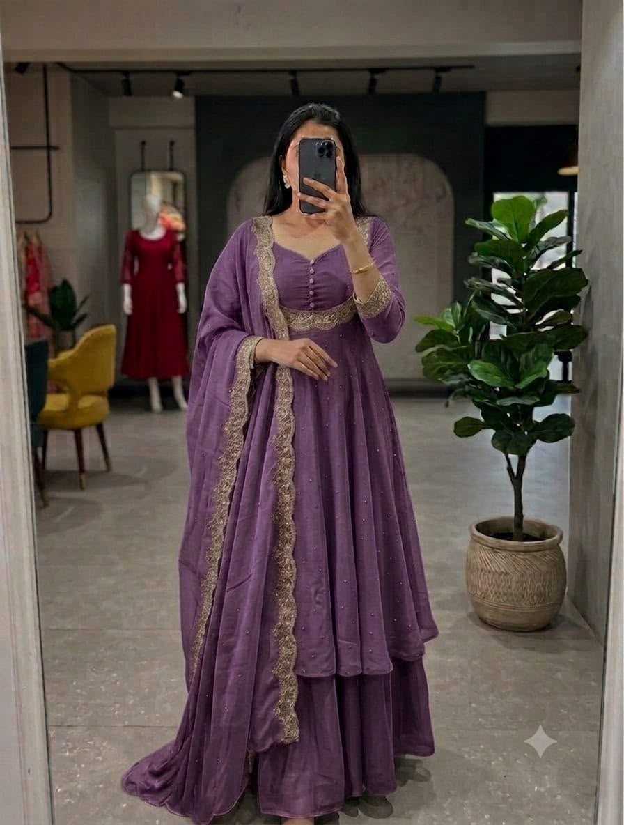 YNF Wholesale Vichitra Silk Party Gowns KESH210 Silk | Surat Manufacturer