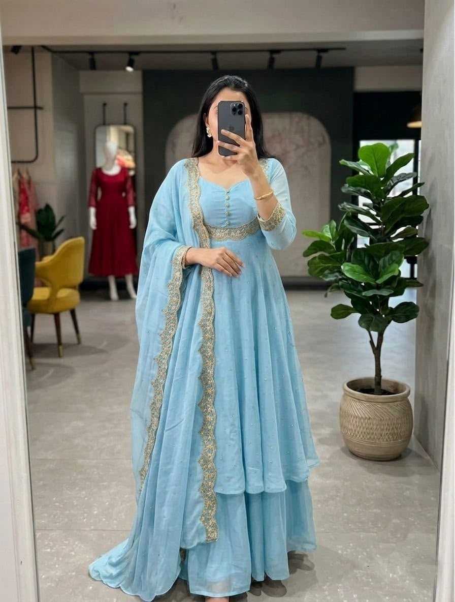 YNF Wholesale Vichitra Silk Party Gowns KESH210 Silk | Surat Manufacturer