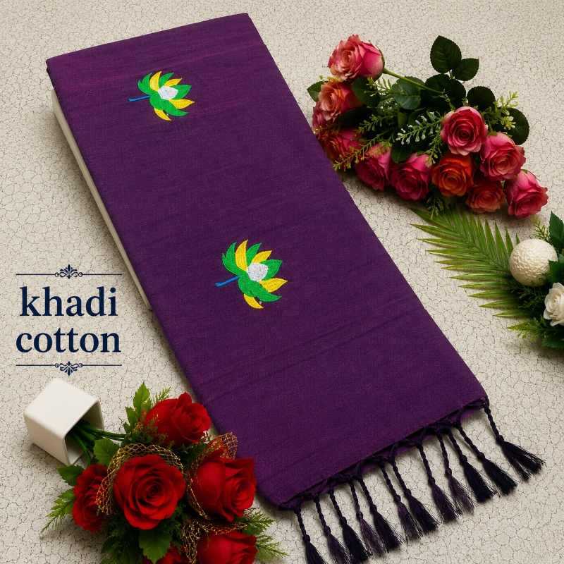YNF Wholesale Khadi Cotton Embroidered Sarees  | Surat Manufacturer