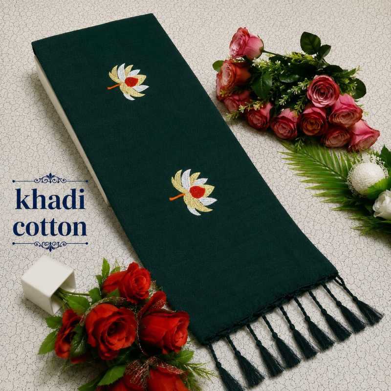 YNF Wholesale Khadi Cotton Embroidered Sarees  | Surat Manufacturer