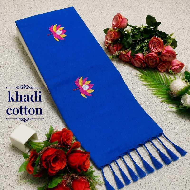 YNF Wholesale Khadi Cotton Embroidered Sarees  | Surat Manufacturer