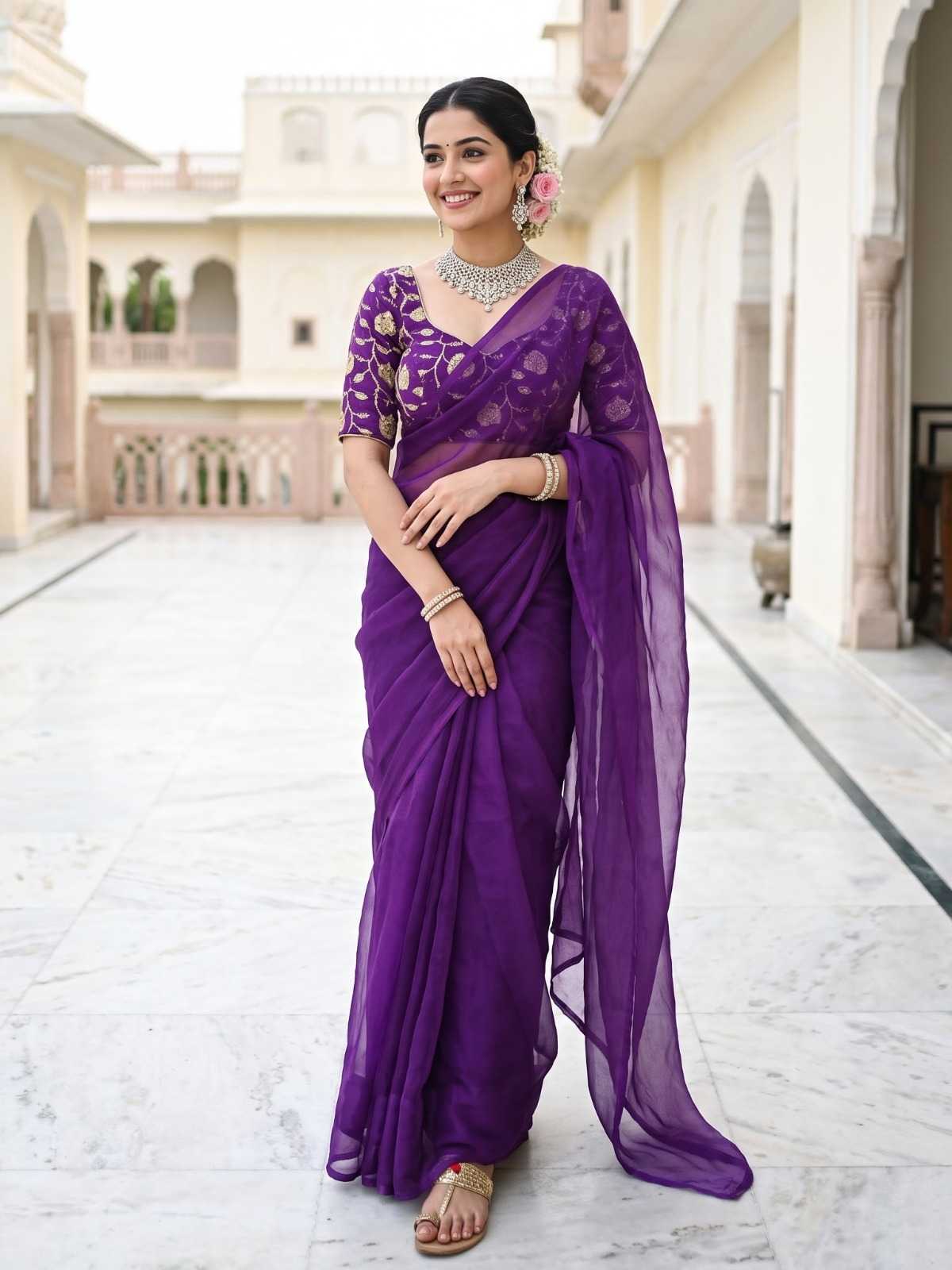 YNF Wholesale Satin Silk Embroidered Sarees  | Surat Manufacturer
