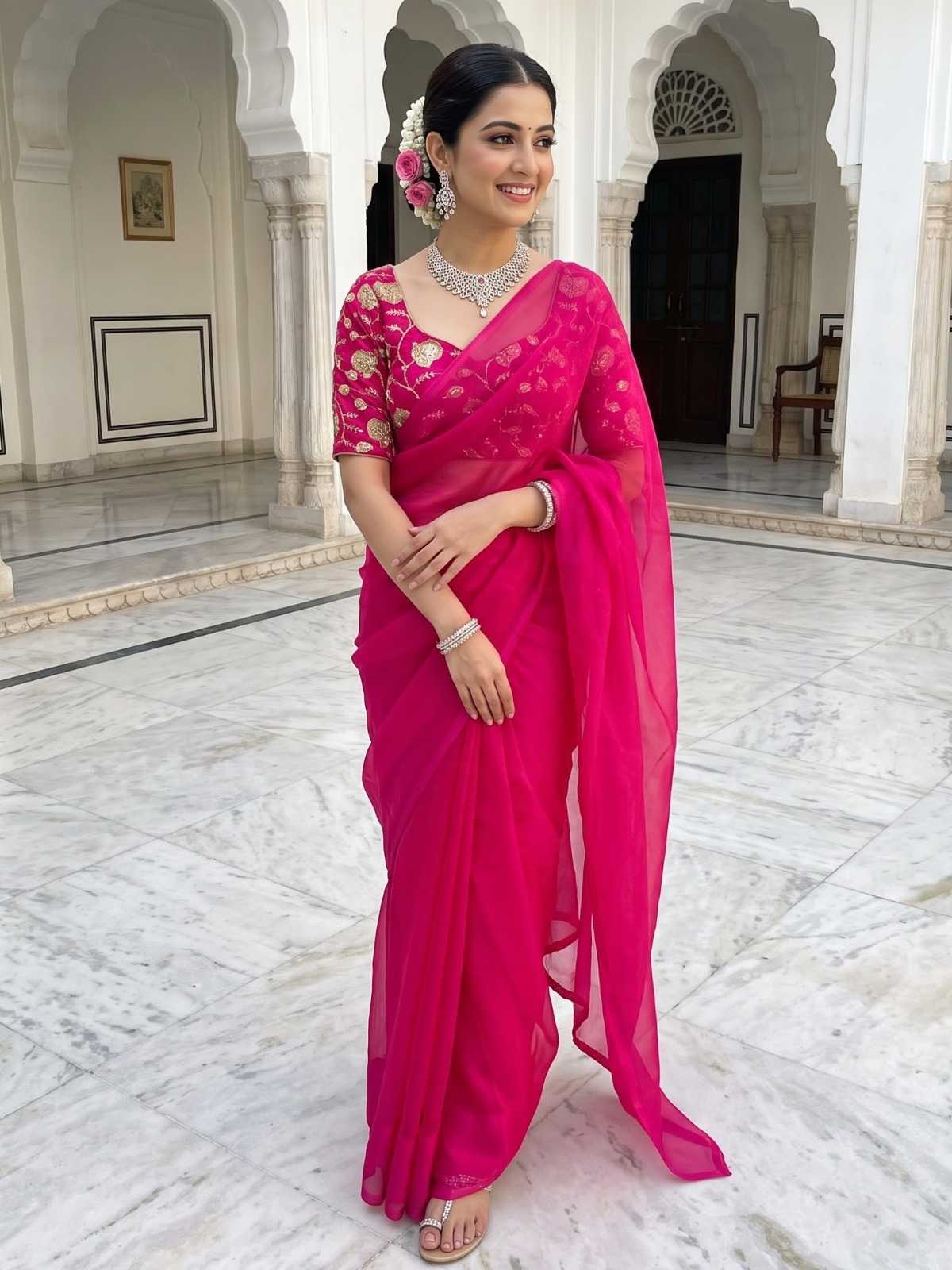 YNF Wholesale Satin Silk Embroidered Sarees  | Surat Manufacturer