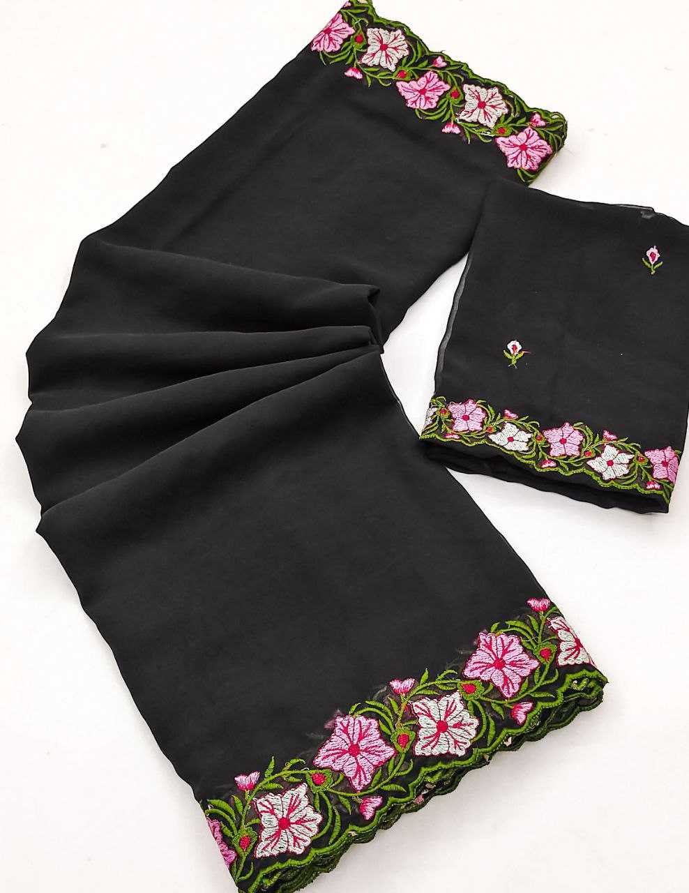 YNF Wholesale Faux Georgette Georgette Sarees  | Surat Manufacturer