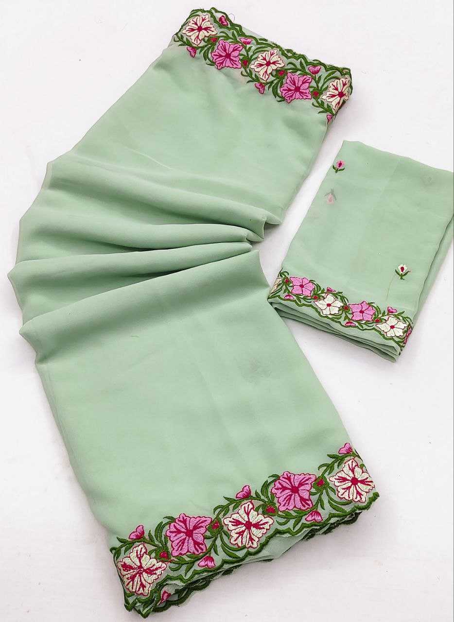 YNF Wholesale Faux Georgette Georgette Sarees  | Surat Manufacturer