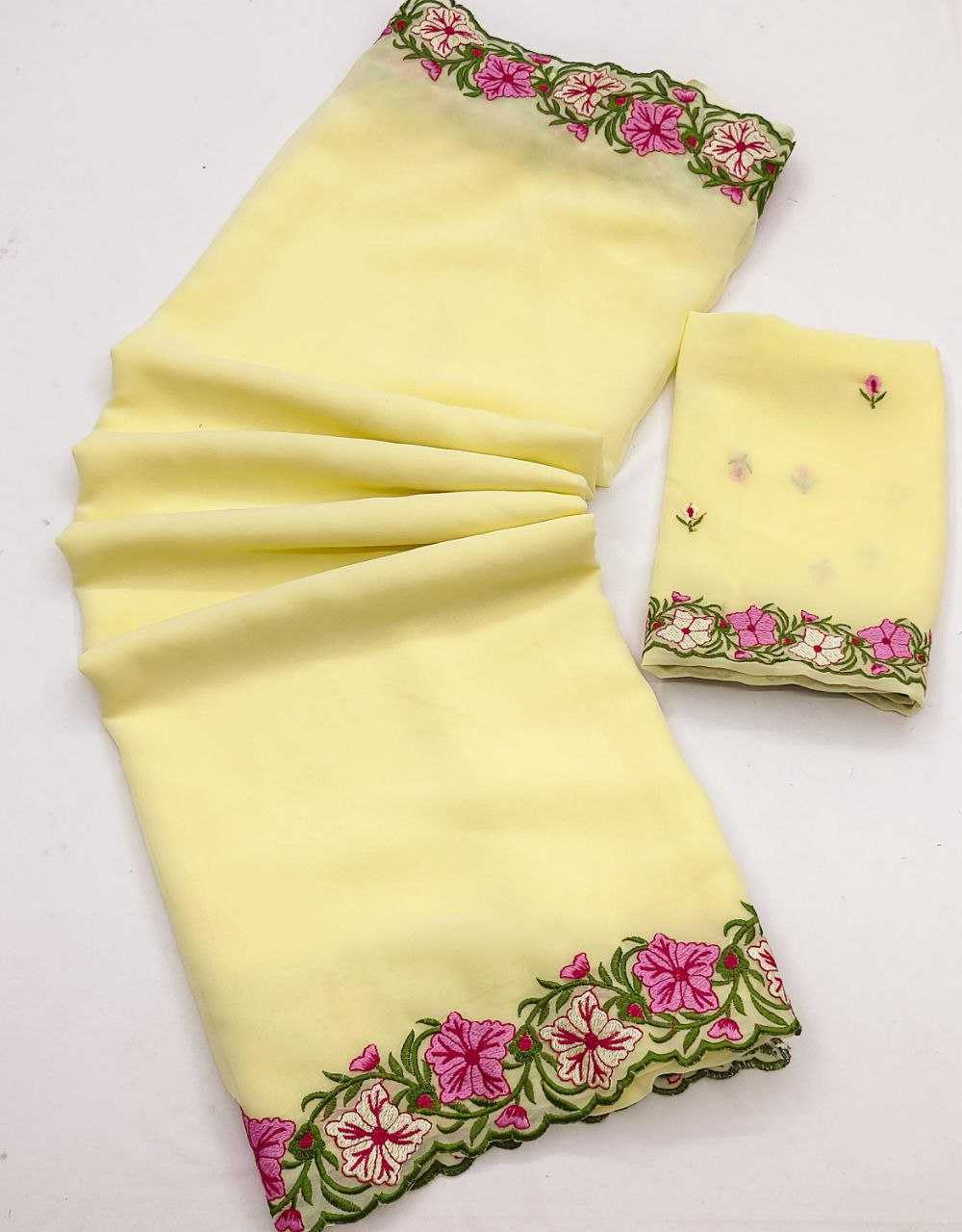 YNF Wholesale Faux Georgette Georgette Sarees  | Surat Manufacturer
