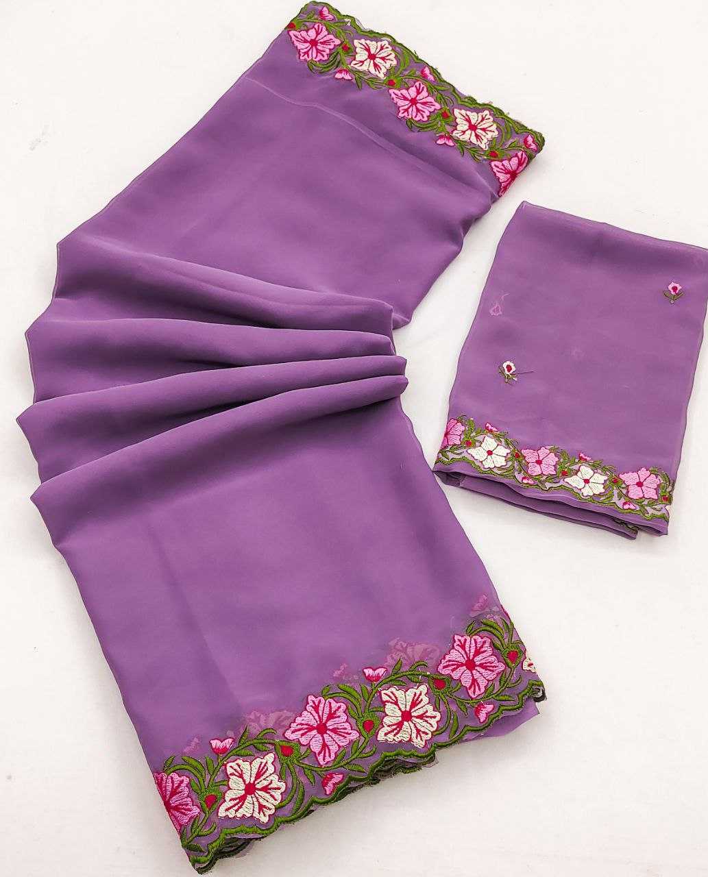 YNF Wholesale Faux Georgette Georgette Sarees  | Surat Manufacturer