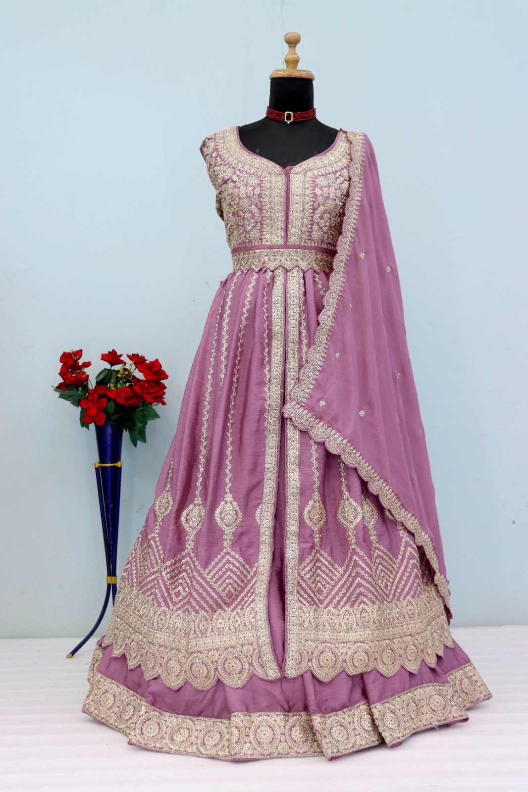 YNF Wholesale Chinon Embroidery Gowns  | Surat Manufacturer