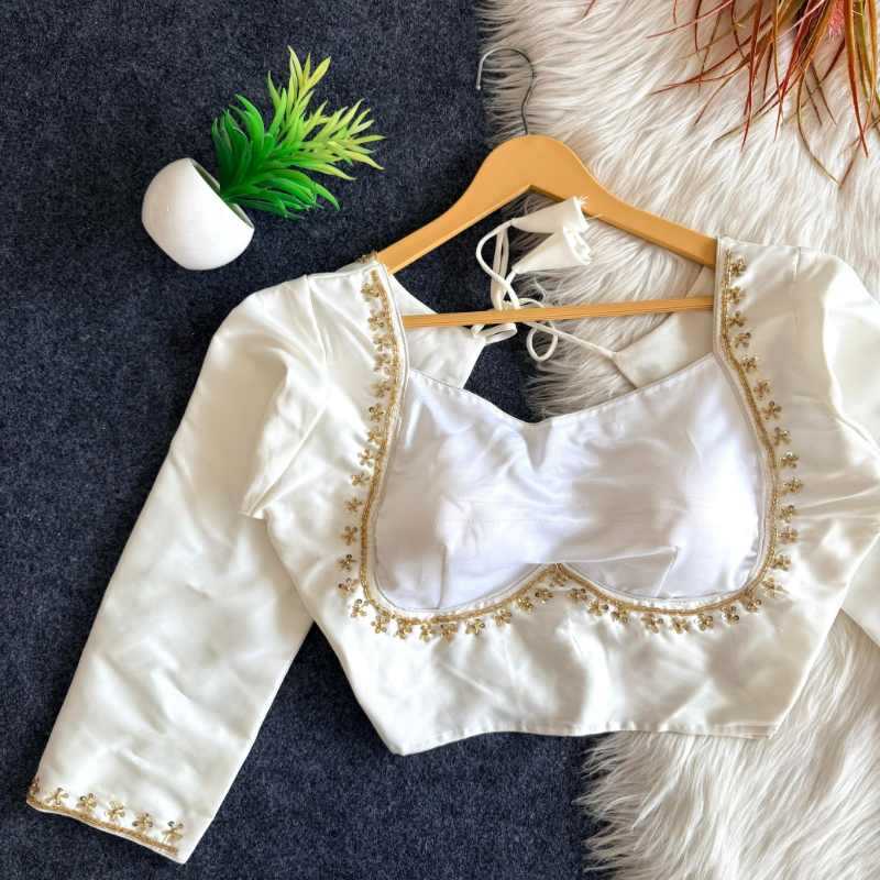 YNF Wholesale Silk Sequence Embroidery Blouse  | Surat Manufacturer