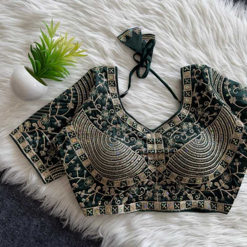 YNF Wholesale Premium Silk Sequence Embroidery Blouse  | Surat Manufacturer