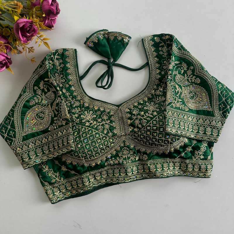 YNF Wholesale Heavy Silk Sequence Embroidery Blouse  | Surat Manufacturer