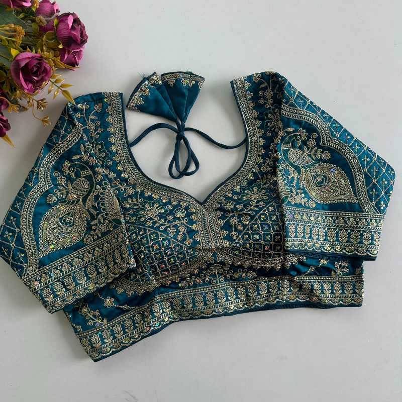 YNF Wholesale Heavy Silk Sequence Embroidery Blouse  | Surat Manufacturer