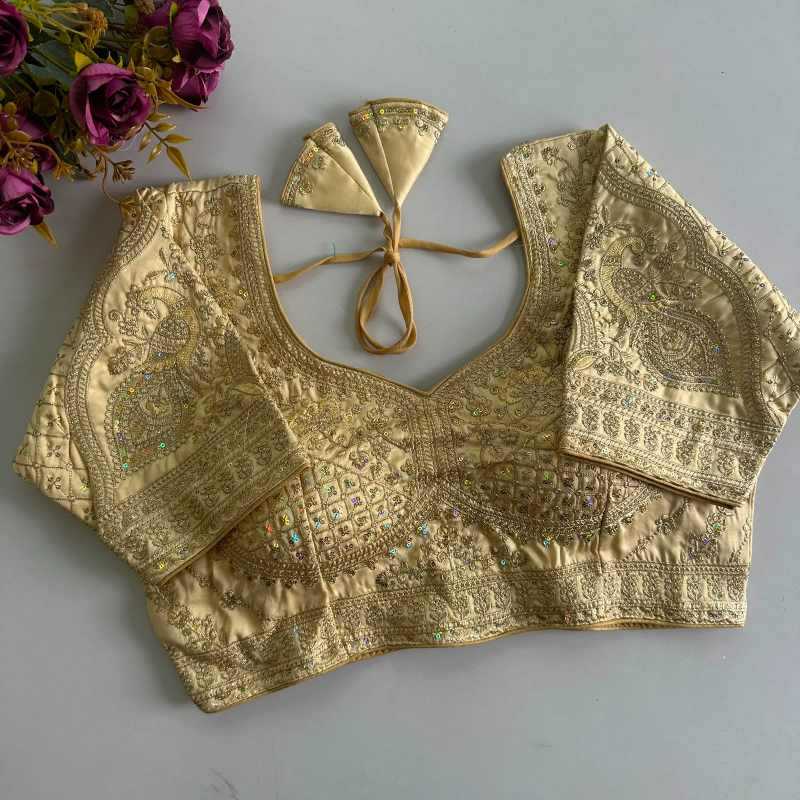 YNF Wholesale Heavy Silk Sequence Embroidery Blouse  | Surat Manufacturer
