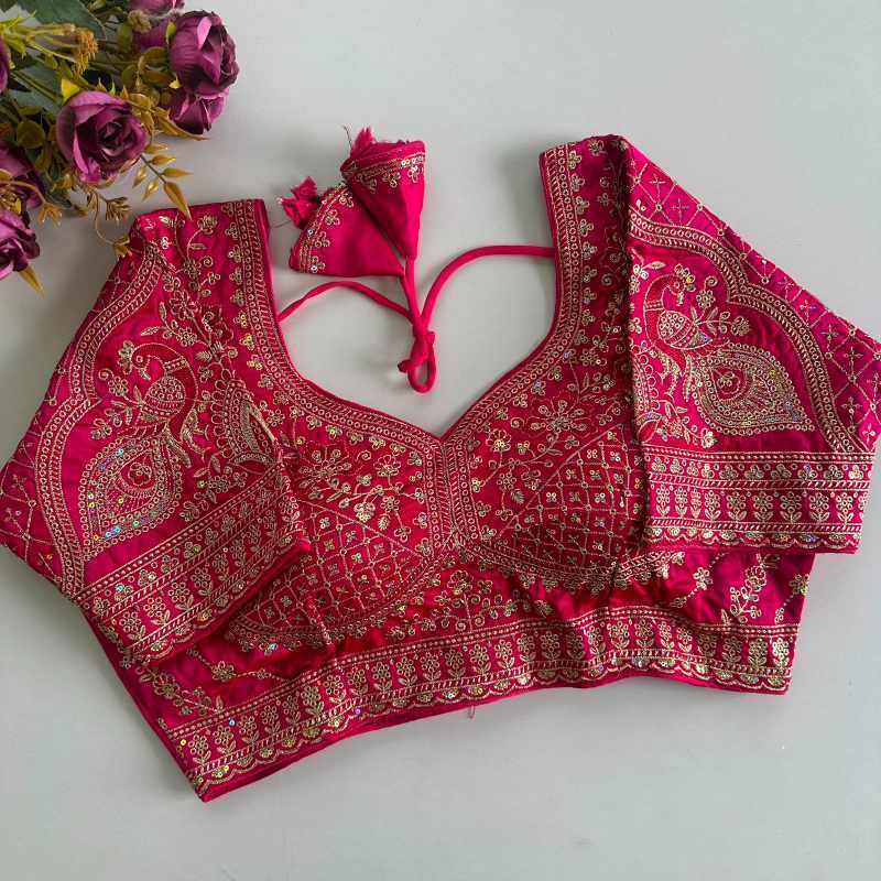 YNF Wholesale Heavy Silk Sequence Embroidery Blouse  | Surat Manufacturer