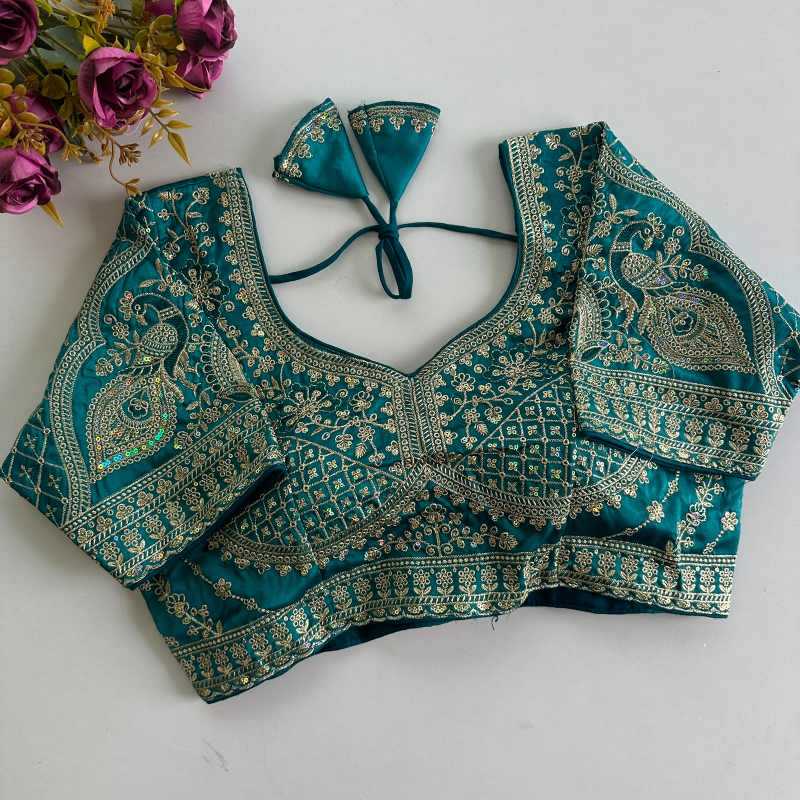 YNF Wholesale Heavy Silk Sequence Embroidery Blouse  | Surat Manufacturer
