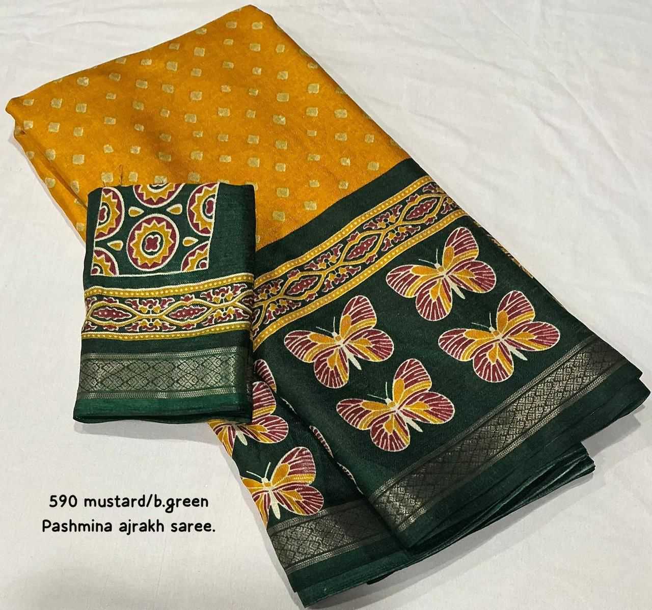 YNF Wholesale Pashmina Fancy Sarees  | Surat Manufacturer