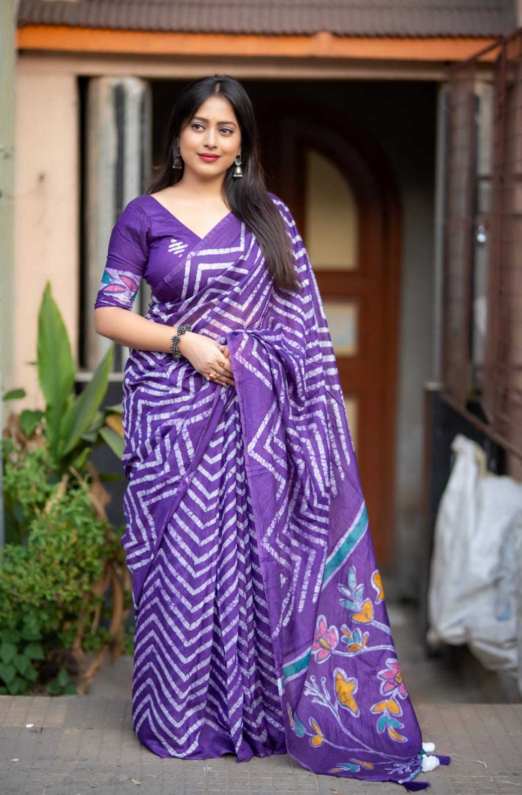 YNF Wholesale Cotton Batik Sarees  | Surat Manufacturer