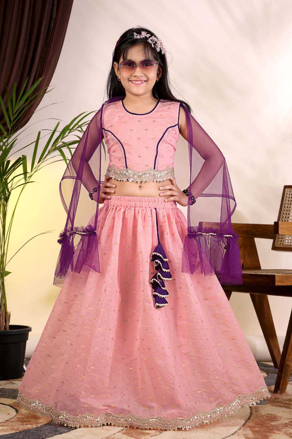 YNF Wholesale Chanderi Silk Kids Lehenga  | Surat Manufacturer