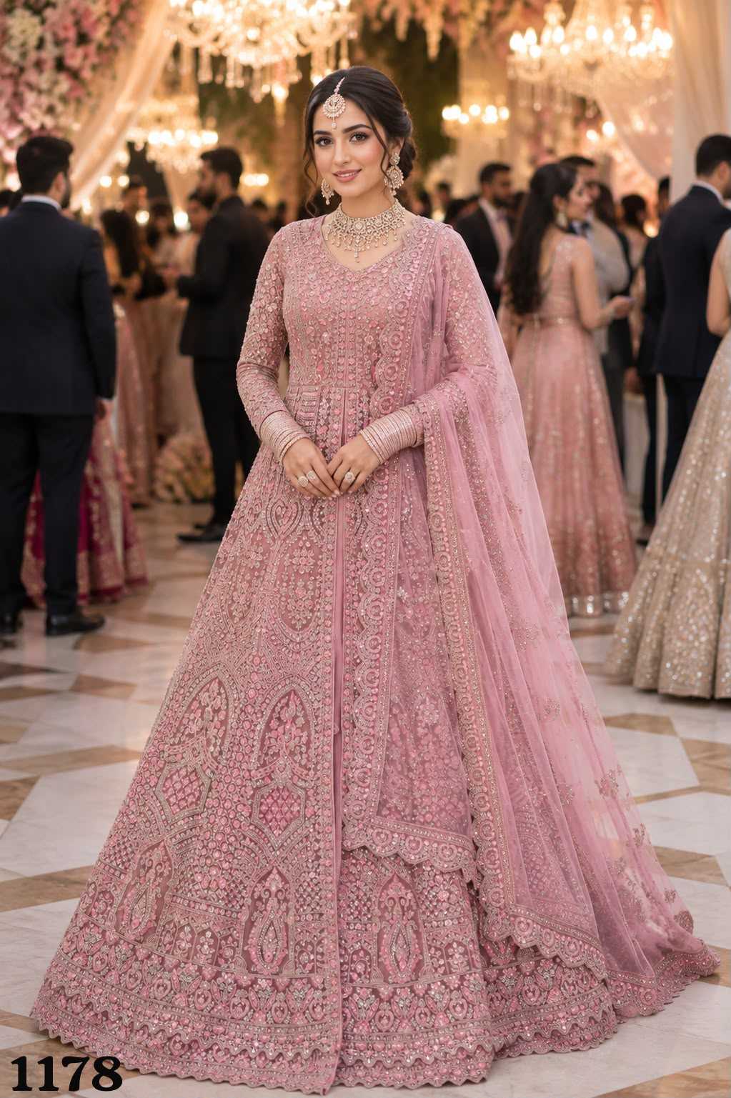 YNF Wholesale Net Embroidered Lehenga  | Surat Manufacturer