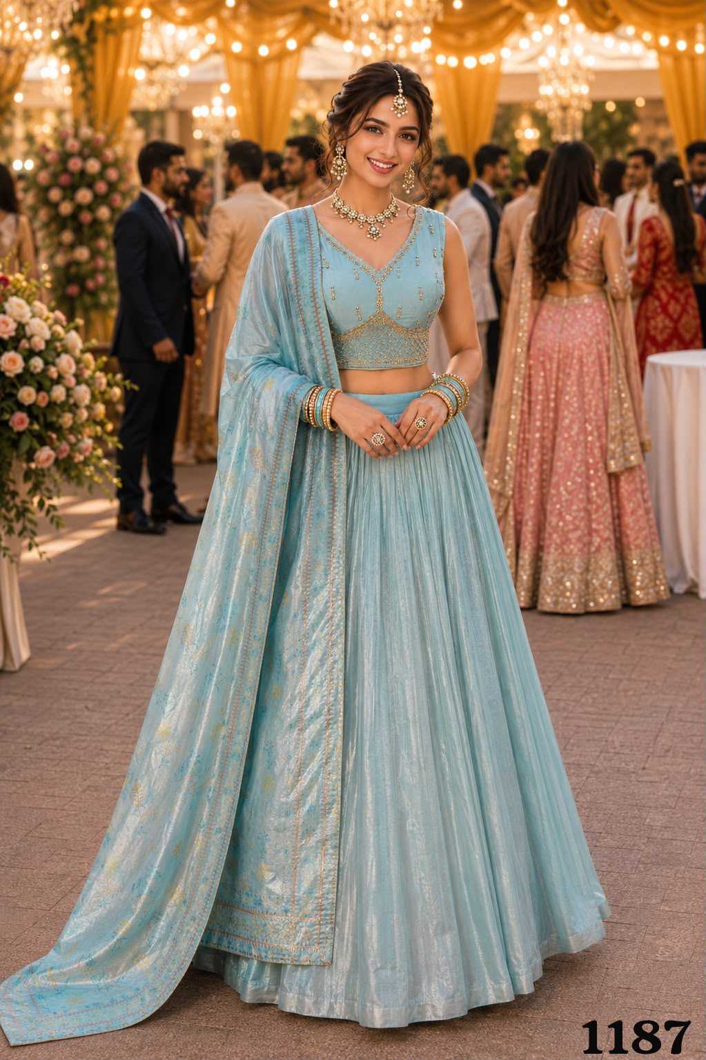 YNF Wholesale Tissue Designer Lehenga  | Surat Manufacturer