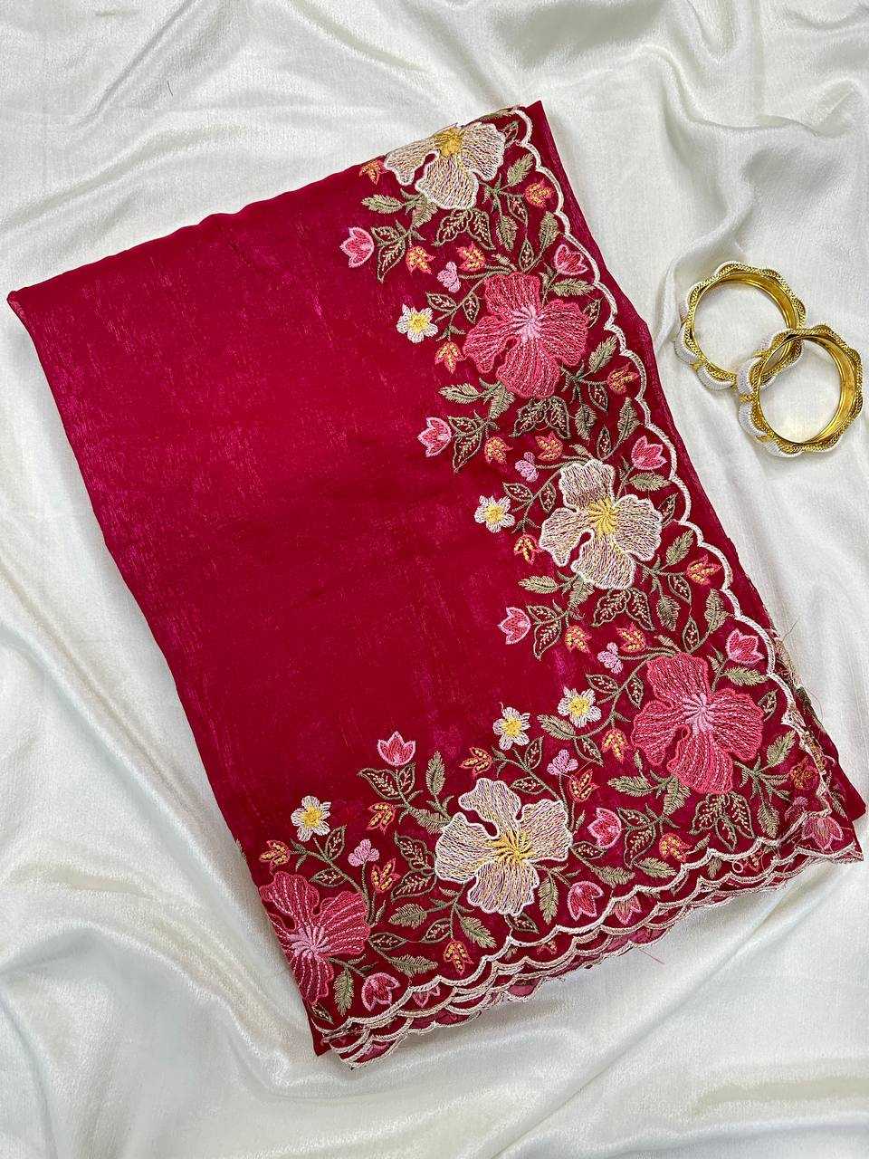 YNF Wholesale Crunchi Embroidered Sarees  | Surat Manufacturer