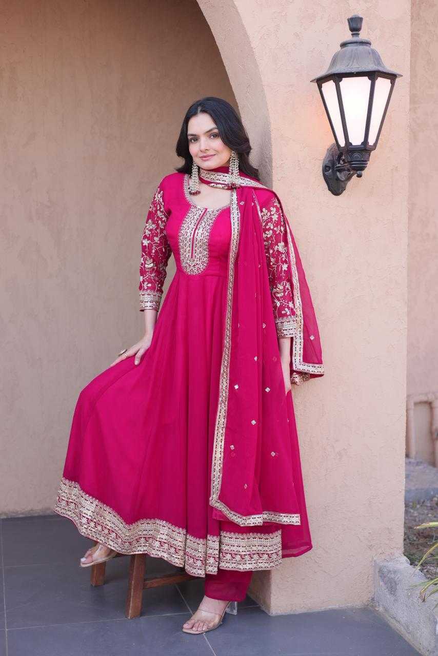YNF Wholesale Faux Blooming Embroidery Gowns  | Surat Manufacturer