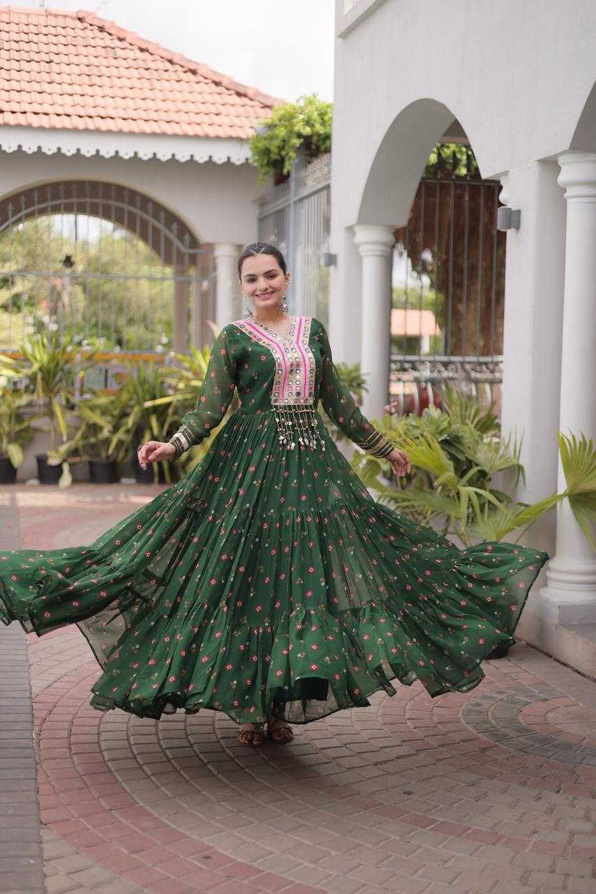 YNF Wholesale Faux Georgette Printed Gowns  | Surat Manufacturer