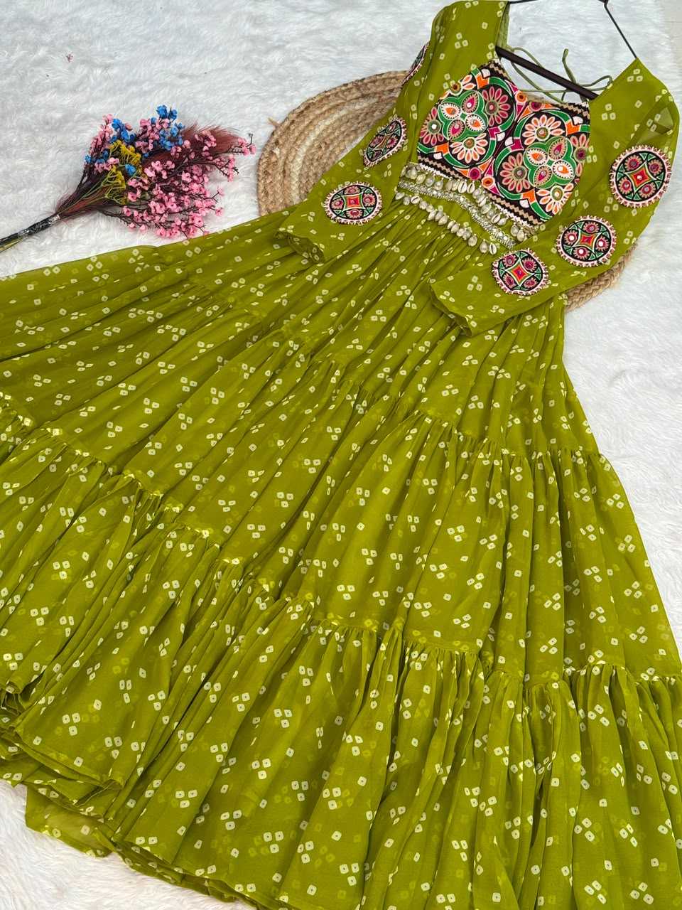 YNF Wholesale Faux Georgette Printed Gowns  | Surat Manufacturer