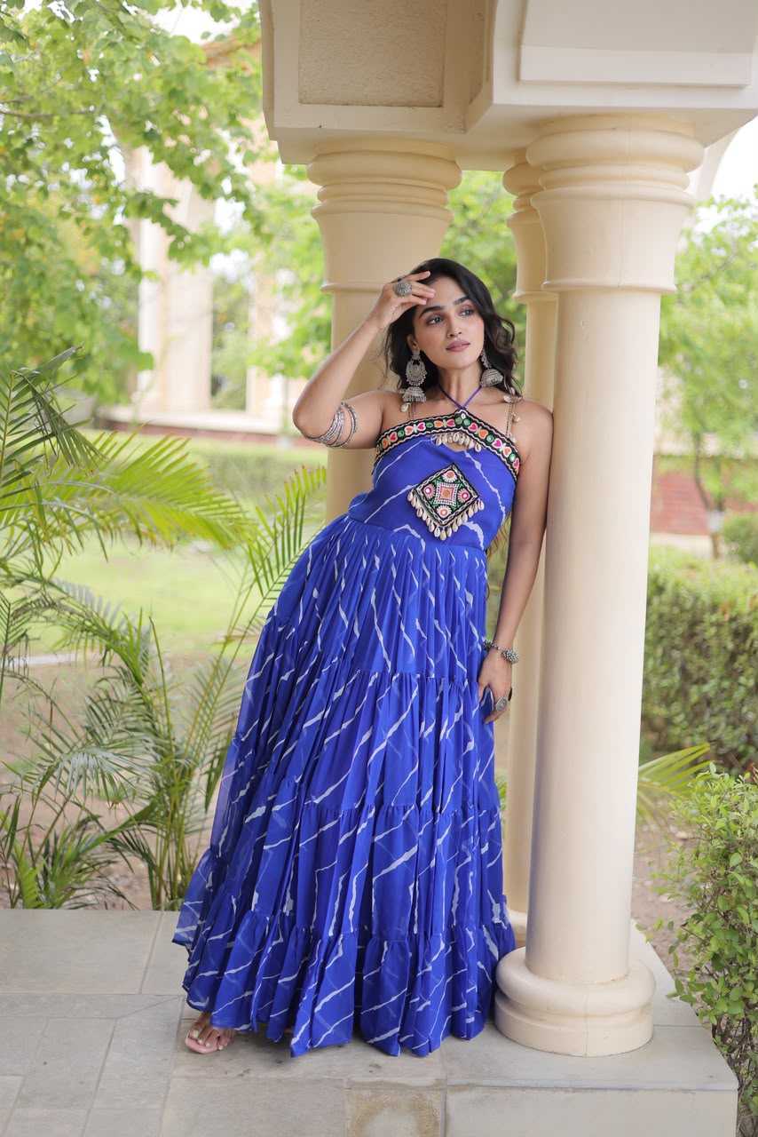 YNF Wholesale Faux Georgette Printed Gowns  | Surat Manufacturer