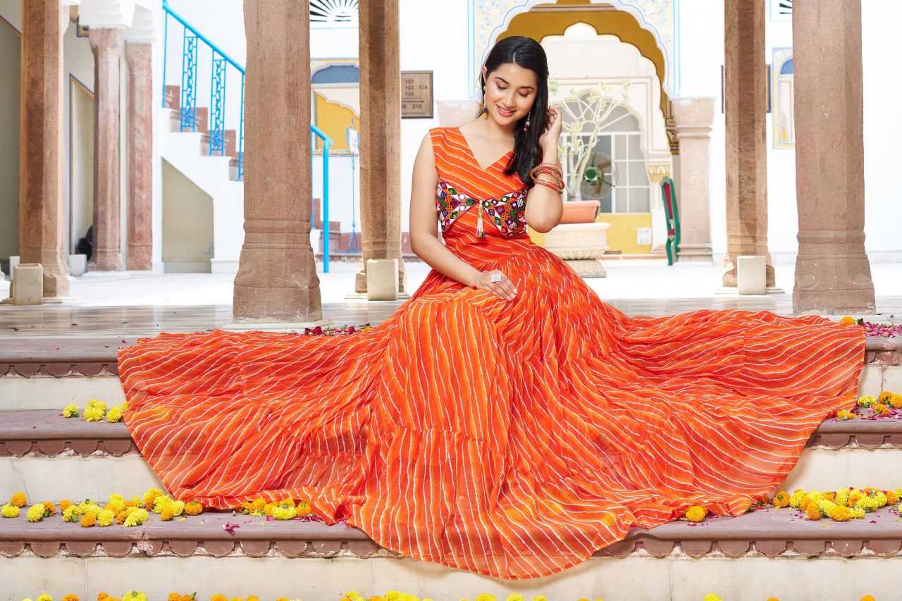 YNF Wholesale Georgette Printed Gowns  | Surat Manufacturer