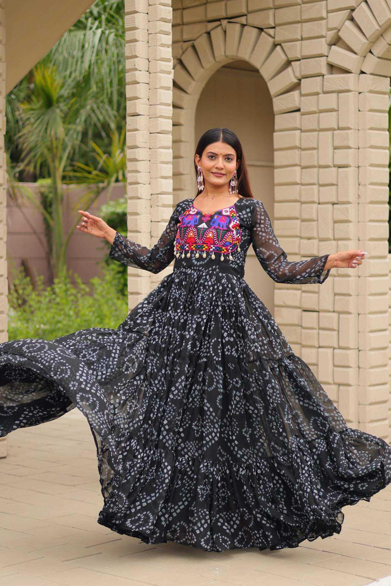 YNF Wholesale Faux Georgette Embroidery Gowns KESH498 122 | Surat Manufacturer