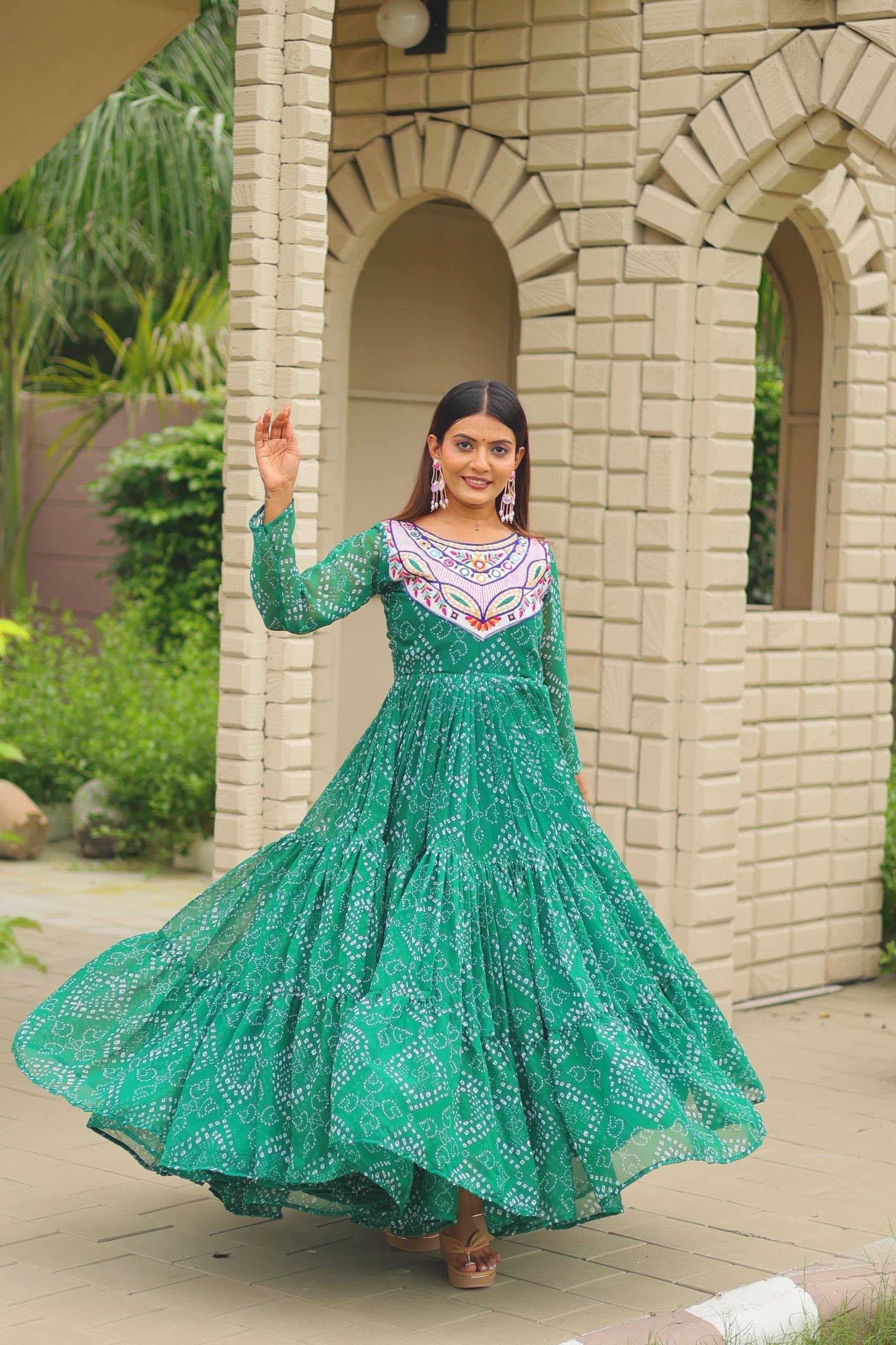 YNF Wholesale Faux Georgette Embroidery Gowns  | Surat Manufacturer