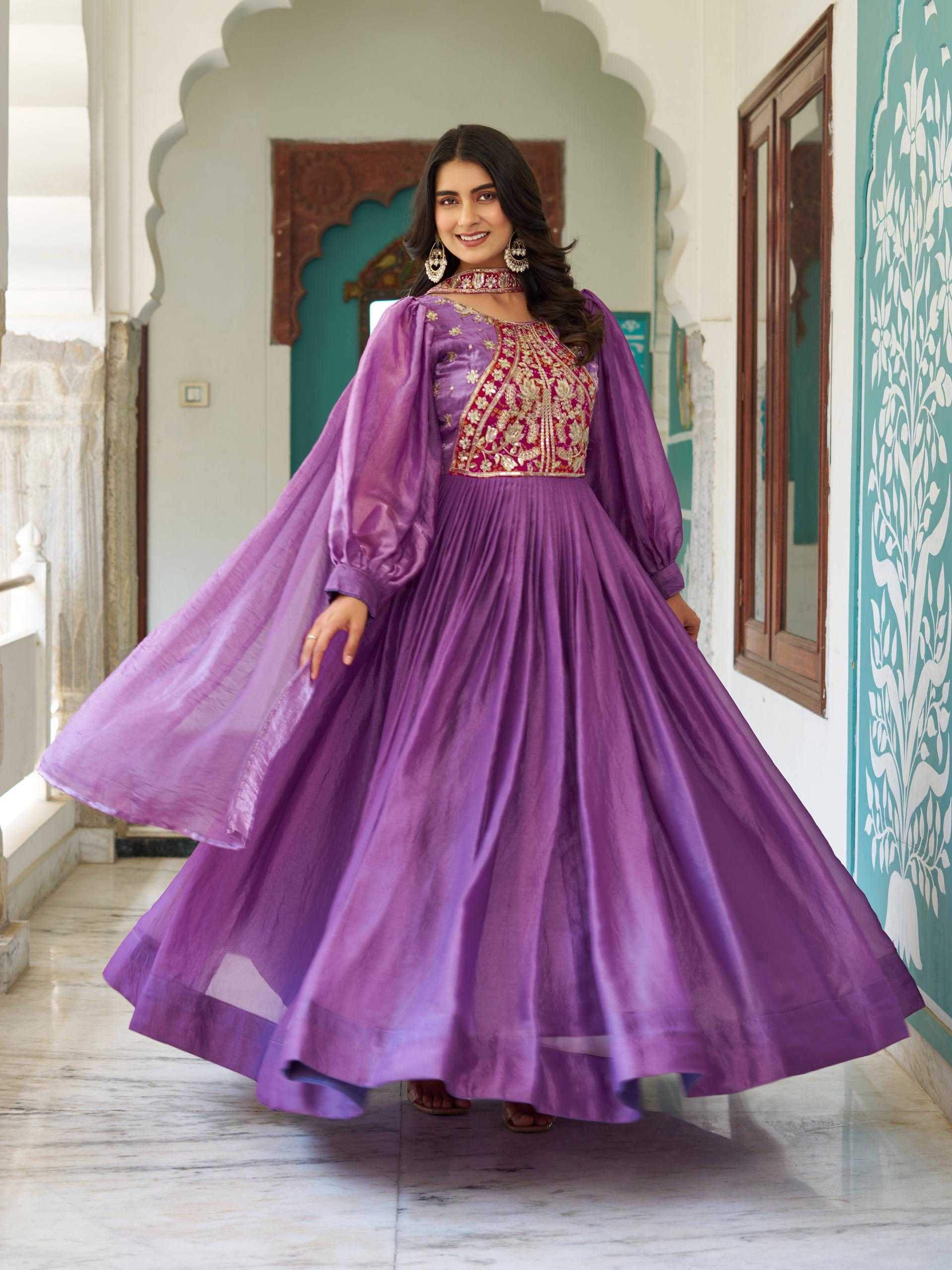YNF Wholesale Silk Embroidery Gowns KESH498 146 | Surat Manufacturer