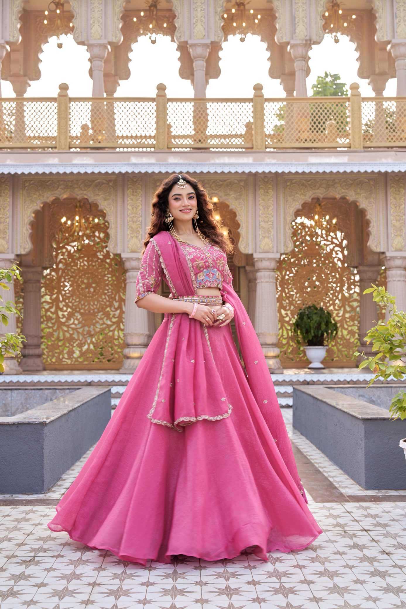 YNF Wholesale Crunchi Embroidered Lehenga  | Surat Manufacturer